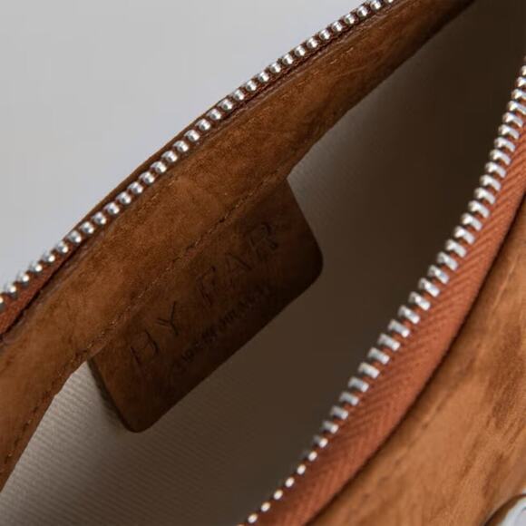 BY FAR Mini Rachel Chain-Embellished Suede Baguette Bag - Picture 5 of 7